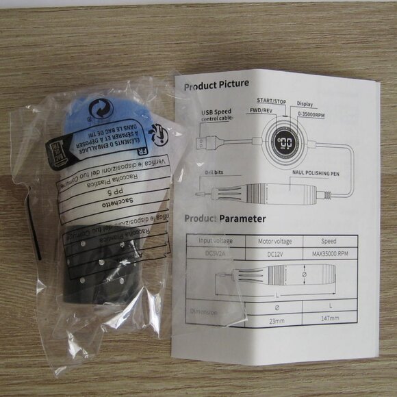 Madenia 101 Plus Compact Portable 35000 RPM USB Nail File Drill, Pink, New - Picture 3 of 11